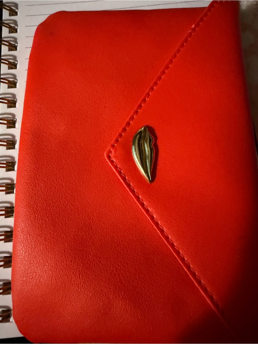 ipsy Red Envelope Wallet with Gold Leaf Accent